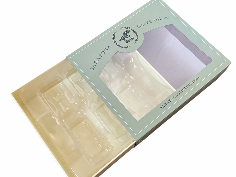 Olive Oil box pulled open to display it's construction.