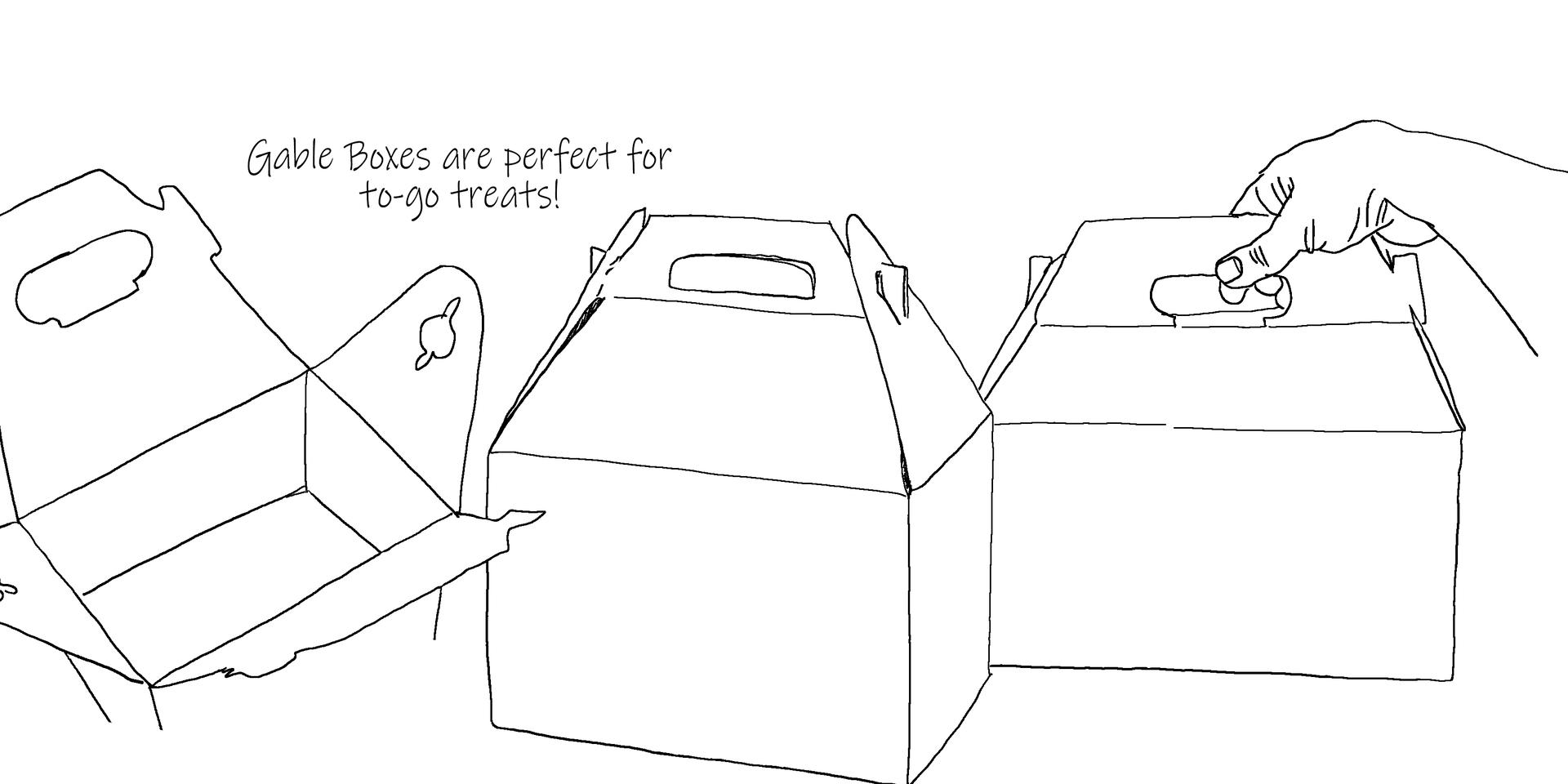 Illustration of several gable boxes